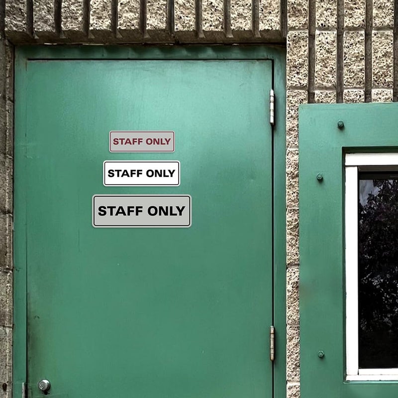 All Quality Standard Staff Only Wall or Door Sign | Easy Installation | Office Workplace Signs | Enhanced Security â€Œ - Silver - Large (1 Pack) - Image 3